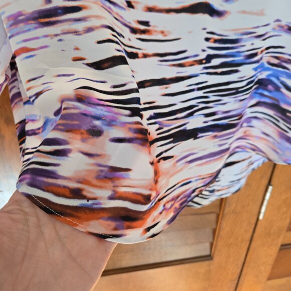 Jennifer Lopez Dolman Sleeve Top Women"s Size Small Colorful Blouse Lightweight - Picture 5 of 7